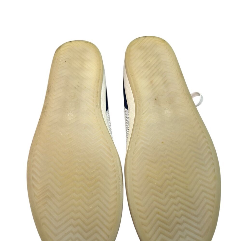 Rothy’s Cream Navy Blue Sneakers Women’s Size 9 Knit Lace-Up Flats - Picture 4 of 7